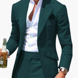 Herren Zweiteiler Anzug mit Slim Fit für alle Jahreszeiten – Dunkelgrün
