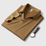 Cornelio | Poloshirt mit V-Ausschnitt – Caramello