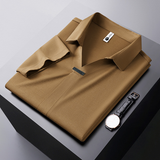 Jeorge - Elegantes Polohemd Aus Baumwolle Und Seide – Camel
