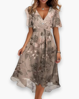 Damen Lässiges Boho Kleid | Midi Gradientenkleid – Braun