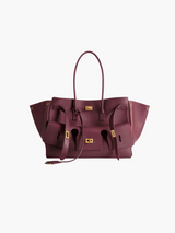 Luxuriöse vegane Leder-Strandtasche – Geflochtene Tote für Damen – Burgunderrot