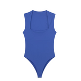 Portia - Modischer Jumpsuit mit eckigem Kragen für Damen – Blau