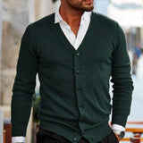 Strickjacke Mit Knöpfen Für Herren | Casual Cardigan Stil – Grün