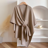 Teysia - drapierter Schal mit Soft-Touch-Finish – Taupe