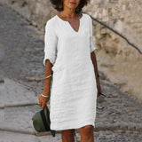 Abagail | Damen Modisches Kleid | Sommer – Weiß