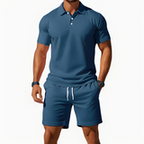 Aldrin - Trendiges Polo- und Short-Set für Männer – Blau