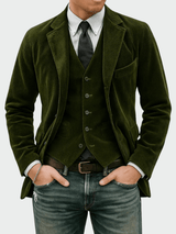 Steffen | 2-teiliges Set: Blazer und Weste – Grün