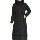 Jastin - lange pufferjacke, gemütlicher winterstil – Schwarz