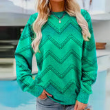 Bunter vintage-strickpullover - oliv – Grün