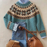 Arvy™ - Eleganter Vintage-Strickpullover – Wie grün