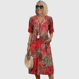 Nerida - Leichtes Midikleid – Rot