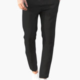 Herrenhose mit Kordelzugbund und schmaler Passform – Schwarz