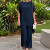 Jessenia - Set aus Lagenlook-Tunika und Hose – Marineblau