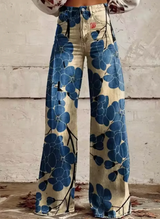 Anzhela - Weite Hose mit buntem Druck – Multicolor 4