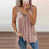 Lavinia | Ärmellose Bluse für Damen – Rosa