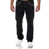 Stefan - Lockere, gerade Stretchjeans für Herren – Schwarz