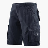 Herren Sommer Cargo-Shorts mit elastischem Bund und Taschen – Dunkelblau