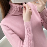 Althea – Rollkragenpullover aus Wolle – Rosa