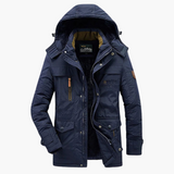 Herren Winterparka mit Kapuze und warmer Fütterung – Blau