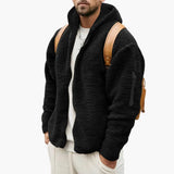 Warm Hoodie Jacke für Herren – Schwarz
