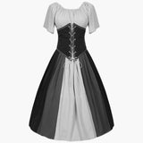 Klassisches Dirndl kleid mit Puffärmeln für Damen - Oktoberfest 2025 – Grau