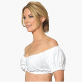 Off-Shoulder Dirndl Bluse für Damen - Oktoberfest 2025 – Weiß