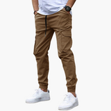 Relaxte Cargo Joggerhose - Für Herren mit Taschen & Stil – Braun