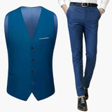 Moderner Hochzeitsgast-Anzug - für Herren mit Weste und Hose – Marineblau