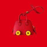 Luxuriöser Mini-Handtaschenanhänger aus veganem Leder – Modisches Accessoire – Rot
