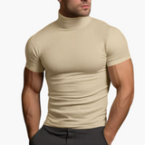 Rollkragen Freizeithemd für Herren - bequem und stylisch – Creme