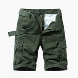 Herren Cargoshorts mit Taschen und Gürtel für den Sommer – Grün