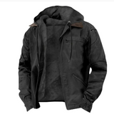 Herrenjacke mit Kapuzenform | Übergangsgeeignet – Schwarz
