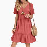 Isabell | Bequemes stilvolles Kleid – Rot