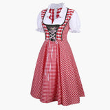 Traditionelles Dirndl kleid mit Schürze für Damen - Oktoberfest 2025 – Rot