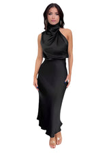 Marley - Elegantes Abendkleid aus Satin für Damen – Schwarz