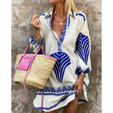 Elegantes und Stylisches Damen Kleid im Vintage Look – Blau