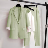 Paula - stilvolles dreiteiliges Blazer-Set für Damen – Grün