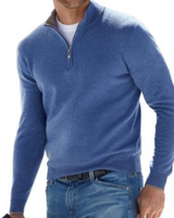 Pullover Herren Strick Reißverschluss | Alltag Komfort – Blau
