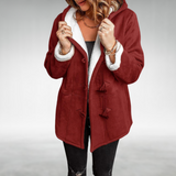 Amanda – Warme Jacke mit Fleecefutter – Burgunder