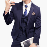 Klassischer 3-teiliger Anzug - für Herren mit elegantem Stil – Marineblau
