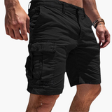 Herren Cargo-Shorts in Knielänge mit schnell trocknendem Stoff – Schwarz