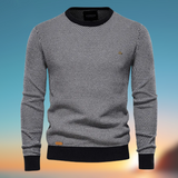 Maurizio™ Baumwollpullover Mit Geometrischem Muster – Eleganz Und Komfort Für Jedes Outfit – Grau
