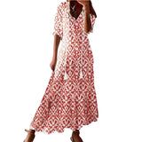 Daley - Bohemian-Kleid für Damen in Überlänge – Rot