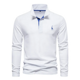 Herren-Poloshirt mit langem ärmelschnitt | Alltagstauglich – Weiß