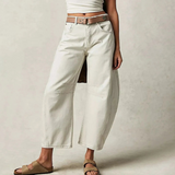 Danica | High-Waisted Wide Leg Denim Jeans – Weiß
