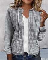 Stylischer Kapuzenpullover für Damen | Langarm – Grau