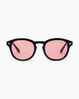 Jayden | Schwarzer Rahmen Runde Sonnenbrille für Männer – Rot