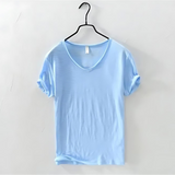 Boris V-Ausschnitt T-Shirt – Himmelblau