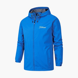 Herren Regenjacke mit Kapuze und Reißverschluss – Blau