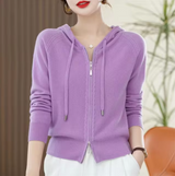 Kiana – Gestrickter Kaschmir-Hoodie – Lila